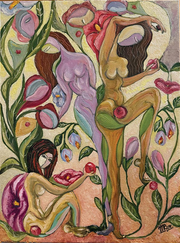 The Secret Garden at the Sunrise. oil on canvas. 24" x 18"