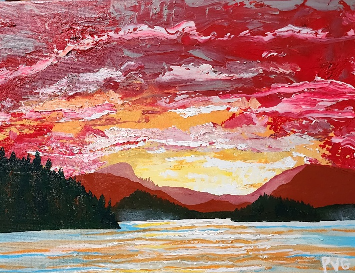 Hallelujah Morning, acrylic on canvas, 16" x 20"