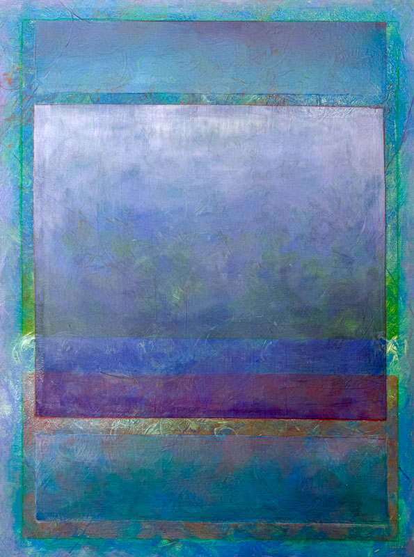 Ascent from Cobalt, acrylic on Linen, 35.4" x 47.2"
