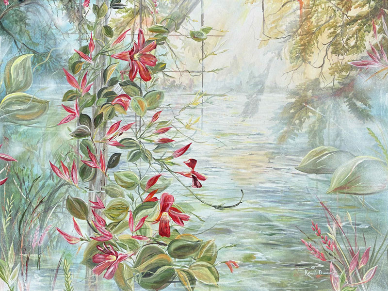 Peace Between The Petals, mixed media 30" x 40"