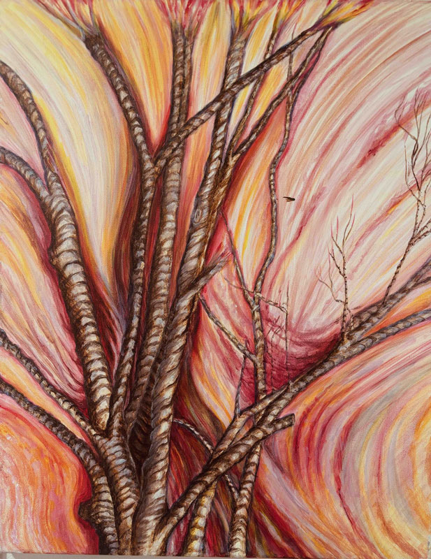 The Fire, acrylic on canvas, 16" x 20"