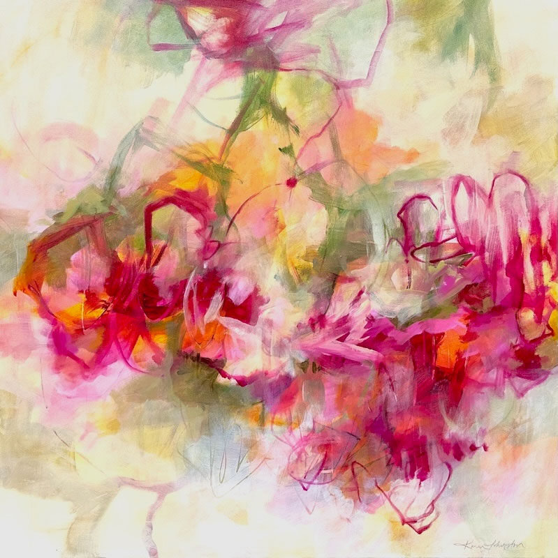 Living In Full Bloom, acrylic on canvas, 36" x 36"