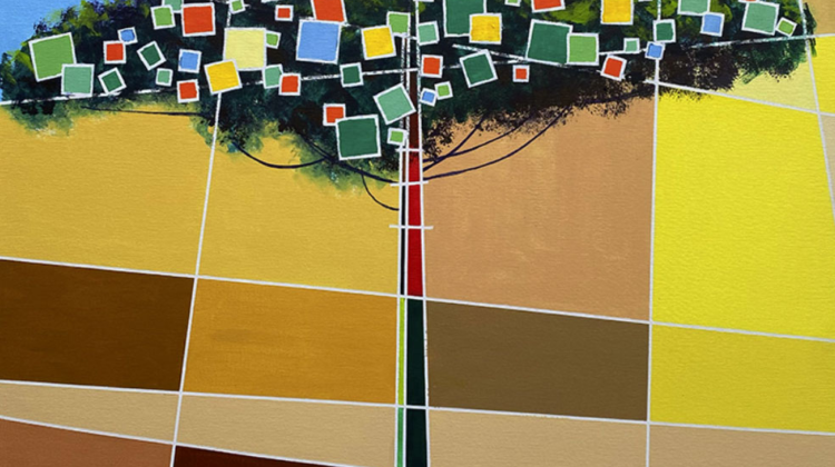 Araucaria tree 02 | 2026, acrylic on canvas, 31" x 31"